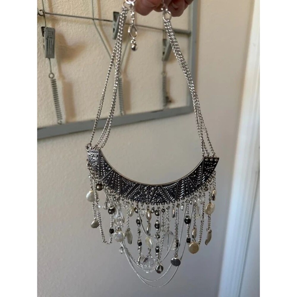 Boho tribal tier chain necklace